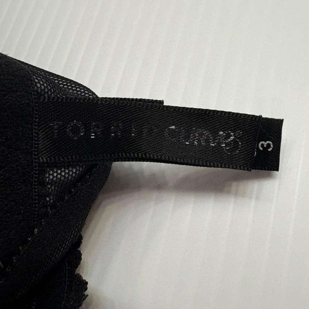 Torrid Bralette Womens 3 Black Floral Lace Trim Racerback Unlined Silky Lingerie